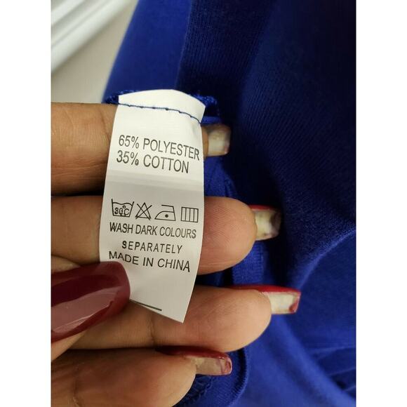 Romantic Hut Women's Solid Blue Polyester V-Neck Long Sleeve Knee Length Dress M - Picture 10 of 11